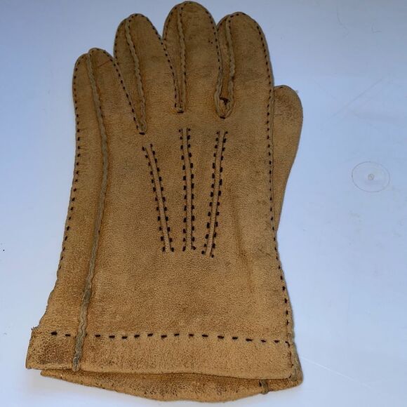 Vintage Hansen tan suede leather gloves - Picture 2 of 7